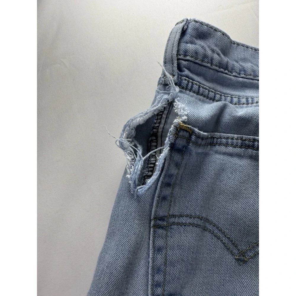 Levis 505 Men's Jeans 32x34 Blue Straight Leg Light Wash Denim‎ Work Distressed